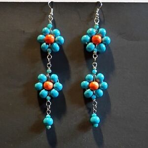 Vibrant Floral Drop Earrings